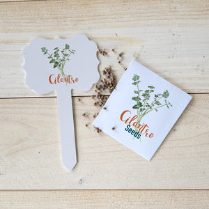 Set Cilantro Seed and Aluminum Garden Marker Small 7x4 in.