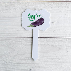 Eggplant Aluminum Garden Marker Small 7 x 4 in.
