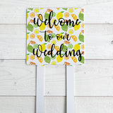 Welcome to our Wedding Citrus Aluminum Square Yard Stake 15.5 x 7.5 in.(Two Legs)
