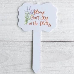 Please Don’t Step on The Plants Aluminum Garden Marker Small 7x4 in.